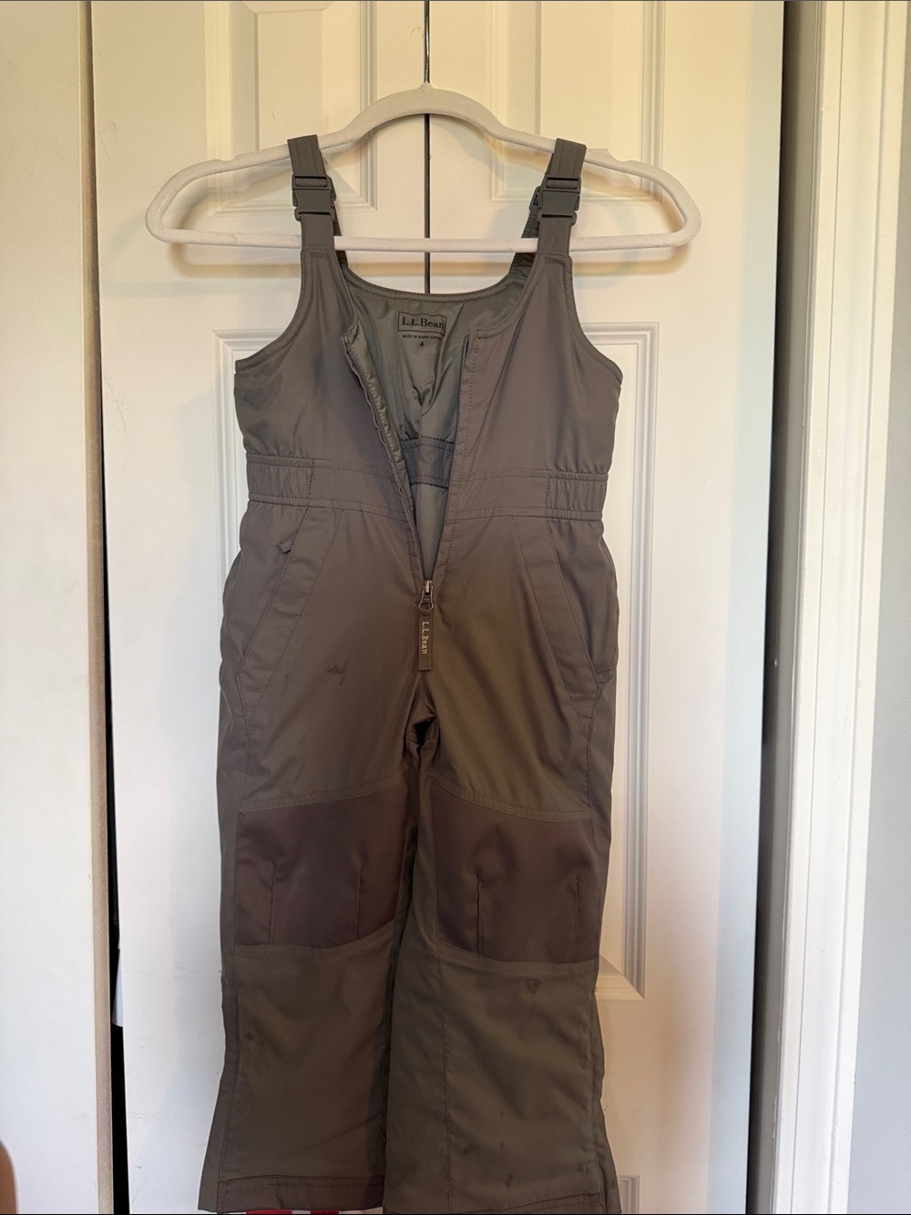 L.L. Bean Kids' Gray Snow Bib Overalls